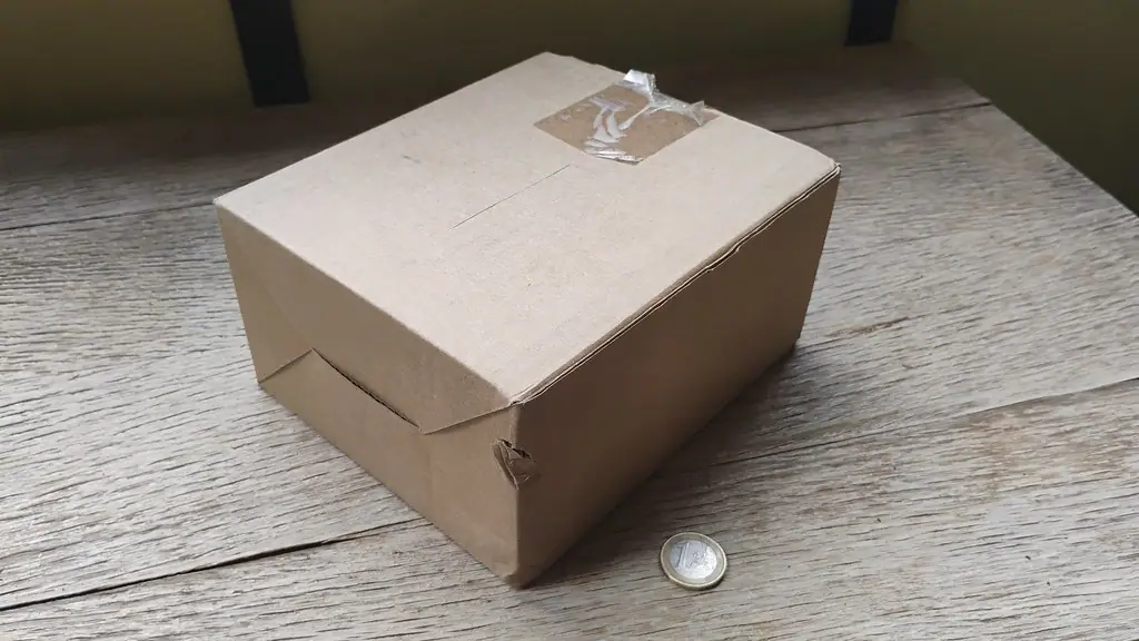 A small brown corrugated carton sealed with tape